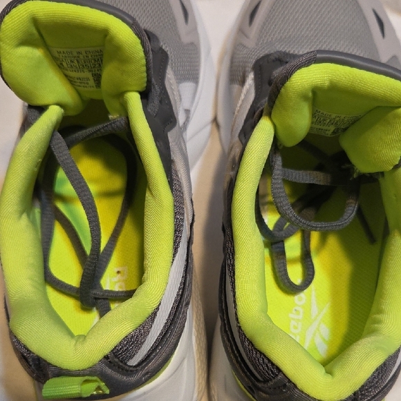 Reebok Gray and Neon Yellow Athletic Sneakers - Picture 4 of 5